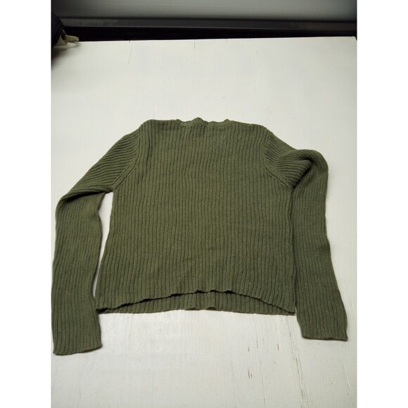 Montana Blues Jean Co. Olive Green Ribbed V-Neck Sweater Large - Picture 5 of 5